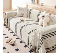 WOBblo Throws For Sofas Large Sofa Throw 3 Seaters, Chenille Jacquard Woven Versatile Decorative Large Sofa Throw Blanket With Tassels, Bedspread And Settee,Dark Grey,180x130cm