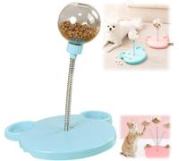 Wobbly Dog Treat Dispenser Toy with Spring, Spring-Loaded Slow Feeder, Interactive Pet Ball Toy, Leak-Proof Snack Dispensing Ball, Multifunctional Interactive Toys for Anxiety Relief (Blue)