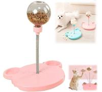 Wobbly Dog Treat Dispenser Toy with Spring, Spring-Loaded Slow Feeder, Interactive Pet Ball Toy, Leak-Proof Snack Dispensing Ball, Multifunctional Interactive Toys for Anxiety Relief (Pink)