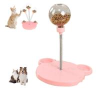 Wobbly Dog Treat Dispenser Toy with Spring, Spring-Loaded Slow Feeder, Interactive Pet Ball Toy, Leak-Proof Snack Dispensing Ball, Multifunctional Interactive Toys for Anxiety Relief (Pink)