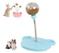 Wobbly Dog Treat Dispenser Toy with Spring, Spring-Loaded Slow Feeder, Interactive Pet Ball Toy, Leak-Proof Snack Dispensing Ball, Multifunctional Interactive Toys for Anxiety Relief (Blue)