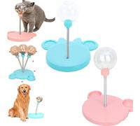 Wobbly Dog Treat Toy, Leaking Treats Ball Pet Feeder Toy, Cat Treat Dispenser Ball, Interactive Pet Toy, Feeder for Cats And Small Dogs for Hunting Chasing and Exercise (blue+pink)