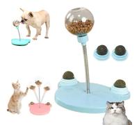 Wobbly Dog Treat Toy, Leaking Treats Ball Pet Feeder Toy, Cat Treat Dispenser Toy, Treat Dispensing Ball With Spring, Wiggling Treat Toy for Dogs (Blue, Peppermint Balls)