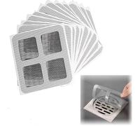 Wobestod Pack of 100 Drain Hair Catchers, Disposable Drain Cover 10 x 10 cm Shower Drain Mesh Sticker Drain Strainer for Bathroom Sink Showers Bathtubs Kitchen (Space)