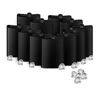 WoBiogHo 8oz Flask for Liquor for Men, 12pcs Metal Stainless Steel Flask with Funnel,Matte Leakproof Hip Flask for Whiskey (Matte Black Cap)