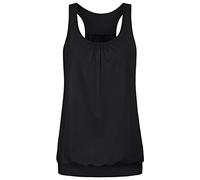 Wobity Womens Sleeveless Racerback Tank Loose Fit Banded Bottom Yoga Gym Clothes Tank Tops, Black, X-Large