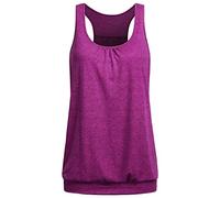 Wobity Womens Sleeveless Racerback Tank Loose Fit Banded Bottom Yoga Tank Tops, Red, XX-Large