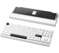 WOBKEY Crush 80 Beta CNC Aluminum Quick-Disassembly Ball-Catch Mount Triple-Mode Connectivity Gaming Mechanical Keyboard with HMX Frost Jade Switch and BSUN Arctic Switch (Pro Silver)