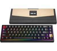 WOBKEY Zen 65 65% Quick Release Wireless Mechanical Keyboard with RGB, CNC Aluminum Case, Hot-Swappable, VIA Support, BT/2.4G/USB-C Gaming Keyboard for Mac/Windows (Ultra Black)