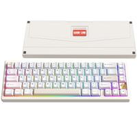 WOBKEY Zen 65 65% Quick Release Wireless Mechanical Keyboard with RGB, CNC Aluminum Case, Hot-Swappable, VIA Support, BT/2.4G/USB-C Gaming Keyboard for Mac/Windows (Ultra White Gold)