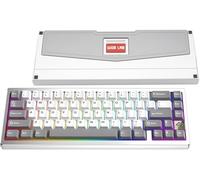 WOBKEY Zen 65 65% Quick Release Wireless Mechanical Keyboard with RGB, CNC Aluminum Case, Hot-Swappable, VIA Support, BT/2.4G/USB-C Gaming Keyboard for Mac/Windows (Ultra Silver)