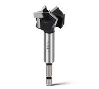 WOBLLMX 1-1/4" Forstner Drill Bit with 1/4" Quick Change Hex Shank,Triple Flute Tungsten Carbide Tipped - for Hard Wood,Soft Wood Woodworking Hinge Cutter Tool Kits for Veneered Plywood Plastic