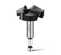 WOBLLMX 2-3/16" Forstner Drill Bit with 3/8" Quick Change Hex Shank,Triple Flute Tungsten Carbide Tipped - for Hard Wood,Soft Wood Woodworking Hinge Cutter Tool Kits for Veneered Plywood Plastic