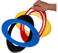 Woblong Double Wing Flyer - Ultimate Outdoor Flying Disc, High-Speed Aerodynamic Design for Long-Distance Throws, Soft & Durable, Fun for Kids, Adults (Yellow+Red & Black/Blue)