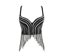Woboren Women's Corset Bustier Crop Top Wedding Party Rhinestone Diamond Push up Bra Slim Vest