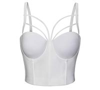 Woboren Women's Cross Cut Smooth Wedding Party Corset Bustier Crop Top Bra Vest