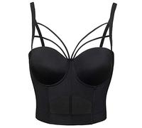 Woboren Women's Cross Cut Smooth Wedding Party Corset Bustier Crop Top Bra Vest
