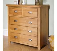 Woburn - 3 + 2 Drawer Chest - Oak - Wooden - Happy Beds