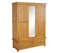Birlea Woburn 3 Door 2 Drawer Wardrobe Oak in Brown Birlea Brown