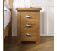 Woburn Rustic Oak Tall Bedside Cabinet - 3 Drawers