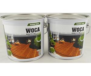 Woca 2 x Exterior Oils Natural 2.5 L for Maintenance and Dyeing