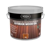 WOCA Exterior Wood Oil, Garden Furniture & Decking Oil, Teak, 2.5 L | Water-based formula with built-in UV filter, for outdoor timber, cladding and fences, helps maintain weather-exposed surfaces