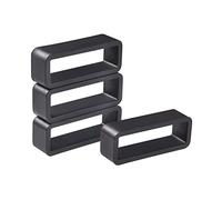 WOCCI 18mm Gas Phase Rubber Watch Strap Keeper, Holder Loop, Retainer Rings for Watch Band (Black)