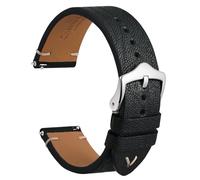 WOCCI 20mm Leather Watch Strap, France Goat Leather (Obsidian)