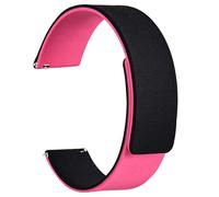 WOCCI 20mm Magnetic Watch Strap, Wood Grain Silicone, Quick Release (Black+Neon Pink)