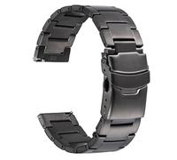 WOCCI 21mm Heavy-duty Metal Watch Strap for Men, 316L Stainless Steel, Double Locking Deployant Clasp (Space Grey)