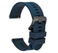 WOCCI 22mm Arched Stripes Silicone Watch Strap, Quick Release Band, Black Buckle (Dark Blue)
