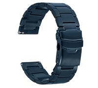 WOCCI 22mm Heavy-duty Metal Watch Strap for Men, 316L Stainless Steel, Double Locking Deployant Clasp (Blue)