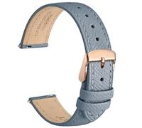 WOCCI Grace Watch Strap, Top Grain Leather, Quick Release Replacement Bands, Stainless Steel Buckle, Band Width 12mm 14mm 16mm 18mm 20mm