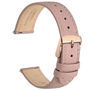 WOCCI Grace Watch Strap, Top Grain Leather, Quick Release Replacement Bands, Stainless Steel Buckle, Band Width 12mm 14mm 16mm 18mm 20mm