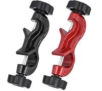 WOCEAN Adjustable Bosshead Clamp Holder red&black 2pcs, Lab Heavy Duty Boss Head Clamp Holder Aluminum Alloy Body, Accept Rods up to 21mm/0.85inch Diameter for Laboratory Use
