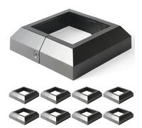 Wocepu Aluminum Deck Post Base Cover for Post Floor Flange, Flange Base Shoe for Railings, Post Skirt Cover (3.5"x3.5", Black, 8)