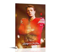 WOCGHWPOT Brock Purdy Waterproof Poster Wall Decoration Living Room Bathroom Kitchen Multifunctional Modern Printing Easy to Clean Decorative Gifts 12x18inch(30x45cm) Frame-style