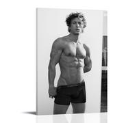WOCGHWPOT Jeremy Allen White Waterproof Poster Wall Decoration Living Room Bathroom Kitchen Multifunctional Modern Printing Easy to Clean Decorative Gifts 12x18inch(30x45cm) Frame-style