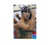 WOCGHWPOT Michael Phelps Waterproof Poster Wall Decoration Living Room Bathroom Kitchen Multifunctional Modern Printing Easy to Clean Decorative Gifts 12x18inch(30x45cm) Unframe-style