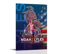 WOCGHWPOT Noah Lyles Waterproof Poster Wall Decoration Living Room Bathroom Kitchen Multifunctional Modern Printing Easy to Clean Decorative Gifts 08x12inch(20x30cm) Frame-style