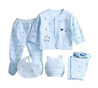 wocharm Newborn Baby Girls Boy Grow Clothes Unisex Infant Playsuits 5PCS(Blue 3#)