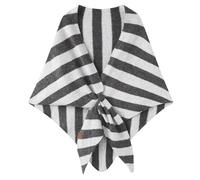 wocharm Women's Pashmina Shawl Wraps, Soft Open Front Poncho Sweater, Knitted Shawls Wool Cashmere Shoulder Top Sweater Shawls Triangle Scarf (Stripe-Grey)