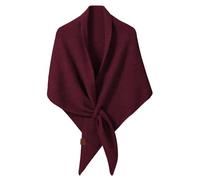 wocharm Women's Pashmina Shawl Wraps, Soft Open Front Poncho Sweater, Knitted Shawls Wool Cashmere Shoulder Top Sweater Shawls Triangle Scarf (Burgundy)