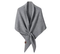 wocharm Women's Pashmina Shawl Wraps, Soft Open Front Poncho Sweater, Knitted Shawls Wool Cashmere Shoulder Top Sweater Shawls Triangle Scarf (Light Grey)