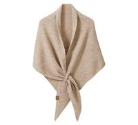 wocharm Women's Pashmina Shawl Wraps, Soft Open Front Poncho Sweater, Knitted Shawls Wool Cashmere Shoulder Top Sweater Shawls Triangle Scarf (Khaki)