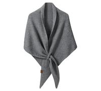 wocharm Women's Pashmina Shawl Wraps, Soft Open Front Poncho Sweater, Knitted Shawls Wool Cashmere Shoulder Top Sweater Shawls Triangle Scarf (Dark Grey)