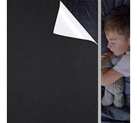 WochiTV Blackout Window Film Tint, 100% Light Blocking Non Adhesive No Residue Removable Opaque Static Cling Privacy Glass Film for Home Bedroom Heat Control Blackwhite, 30x400cm