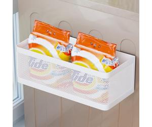 WOCHUANGSI Magnetic Laundry Shelf, White, Rectangular, Metal, Minimalist, L13.78in*W5.12in*H3.94in