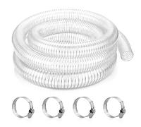 Wocloer 1-1/4 Inch ID X 25ft Clear Flexible PVC Hose - Steel Wire Reinforced, UV Resistant, Suction & Discharge Hose,See-Through Tubing
