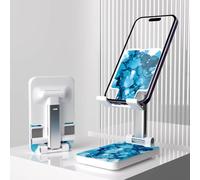 WOCOCN Adjustable and Foldable Desktop Cell Phone Holder, Creative Technology, Convenient Life, Bringing You a Wonderful Movie Watching and Office Experience (Dark blue)